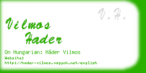 vilmos hader business card